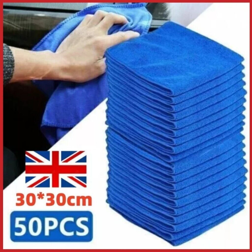 50X Large Microfibre Car Cleaning Cloths Soft Towels Duster Wash & Detail HTML