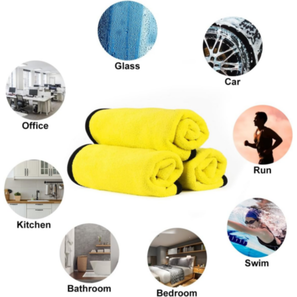 12PCS Car Cleaning Microfibre Towels Super Absorbent Wash Cloths & Polishing