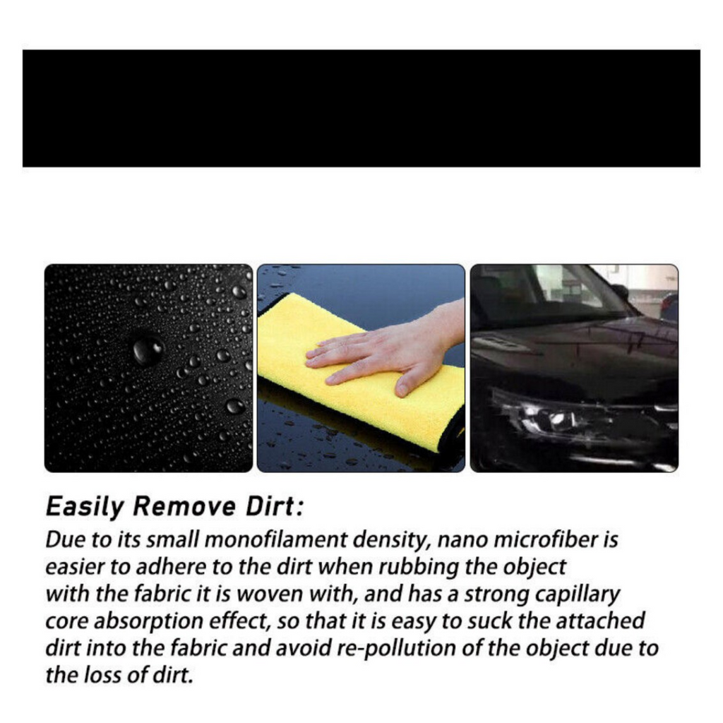 12PCS Car Cleaning Microfibre Towels Super Absorbent Wash Cloths & Polishing