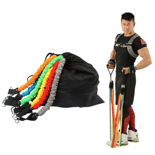 150lbs Resistance Bands Set - 11pc Home Gym Equipment